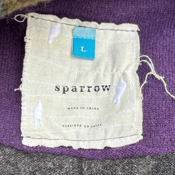 Anthropologie large Stylish Gray and Multicolor Women's cardigan sweater patch - Picture 12 of 13